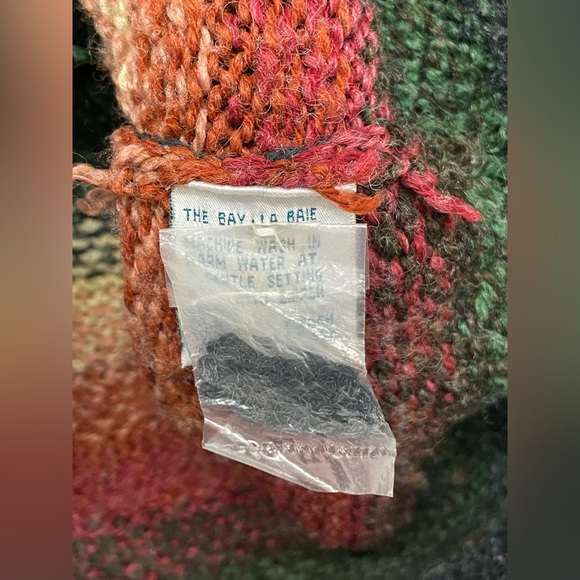 Vintage The Bay x Principles Colourful Wool Blend Zip-Up Cardigan Sweater, S - Picture 7 of 10